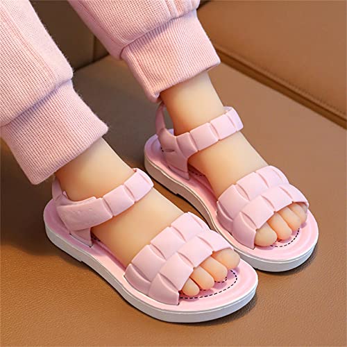 Children Sandals Soft Flat Shoes Fashion and Comfortable Small Medium and Large Children Soft Bottom Kids Thong (Pink, 10.5-11 Years Big Kids)4