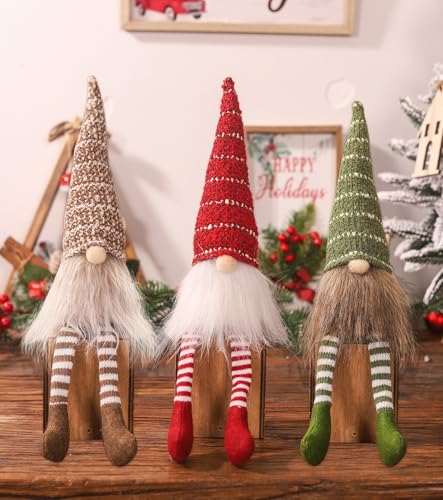 3 unidades gnomo Natal, bonecas natalícias sem rosto, figuras duendes natalícias de pelúcia, bonecos de natal pelúcia, enfeites de Natal de Natal, grandes ornamentos de decoração para mesa casa