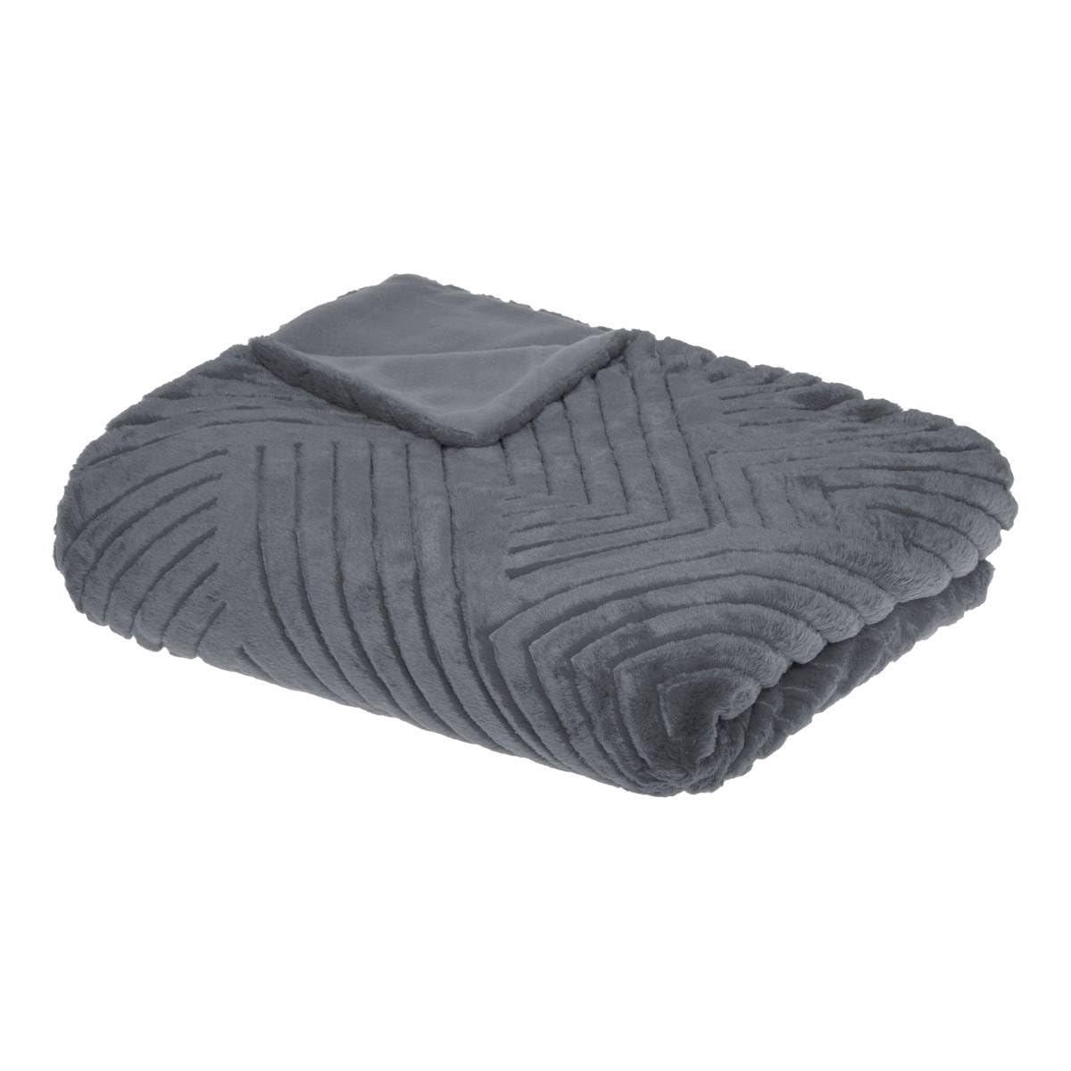 ATMOSPHERA CREATEUR D'INTERIEUR - Pelliccia sintetica grigio ardesia Manoir 180x230cm