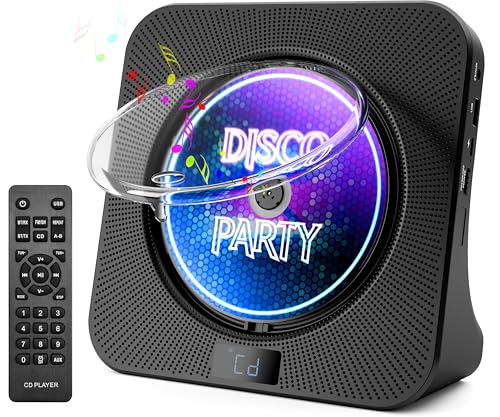 Image of ROADOM Bluetooth 5.1 CD Player for Home with Speakers, Remote Control, FM Radio, USB, AUX, Sleep Timer & Dust Cover, Desktop CD Player for Bedroom