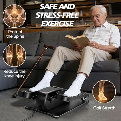 Image of Under Desk Elliptical Machine for Senior Mini Elliptical Leg Exerciser with Remote Quiet Portable Electric Seated Foot Pedal Exerciser for Home Office