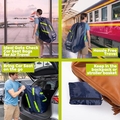 image for Qanoot Car Seat Travel Bag for Airplane – Durable Back Pack Style Ca