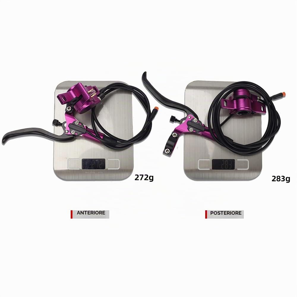 Bike Set Freno Idraulico con rotori da 160 mm Leva Pinza Freno a Disco Idraulico Anteriore e Posteriore per Bici elettrica Scooter Bicicletta