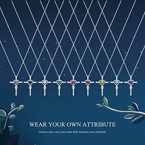 Fancime Cross Necklace For Women Sterling Silver February Birthstone Necklace Natural Amethyst Heart Infinity Cross Crucifix Pendant Fine Jewelry Birthday Gifts For Girls Wife Mom #TOP5