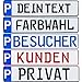 Produktbild Parkplatz Kennzeichen 1 Stück P-Kennzeichen Parkplatzschild individuell Wunschtext/Farbe/Bohrung/Markierung von Parkplatz Standplatz Kunden Besucher Privat Wunschprägung (1. Wunschprägung)
