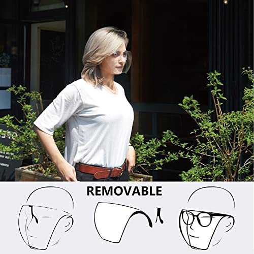 Face Shield With Glasses (Pack Of 4), Anti-Fog Clear Face Mask Full-Face Protection Reusable Breathable Goggles, Ultra Clear Reusable Goggles Style Splash Cover Guard Mouth Device #TOP2