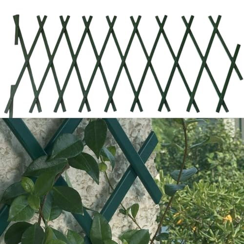 Treillis de jardin extensible en plastique PVC, 180 x 30 cm, support mural vert pour plantes...