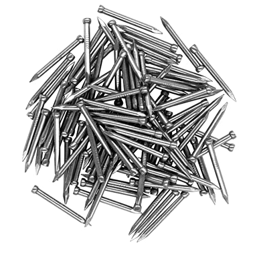 OMOTOOL Hardware Lot de 100 clous en acier au carbone pour accrocher des photos et le travail du bois, clous en acier pour béton (25 mm)