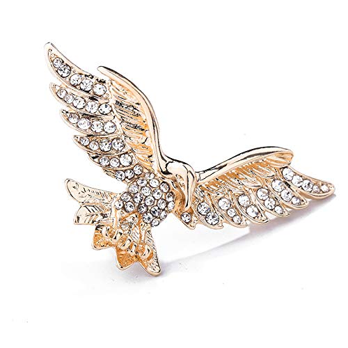 Broche en forme d'aigle sertie de strass – Bijou animalier haute finition - 3