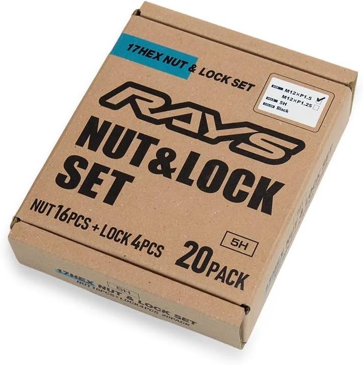 17HEX Rock & amp; nut set (for 5 holes) M12 ร 1.5 Black 74082000000BK