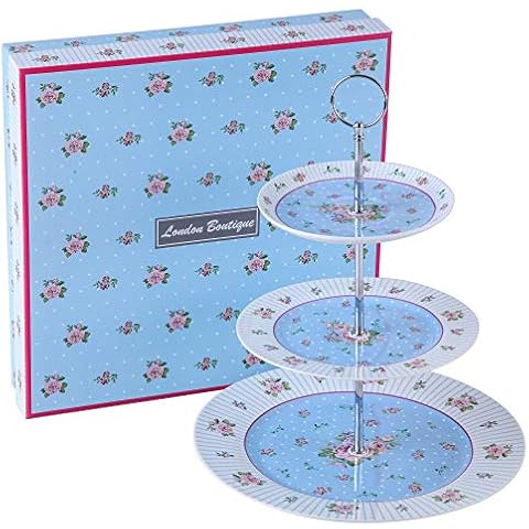 London Boutique Vintage Flora Rose Cake Stand Cover