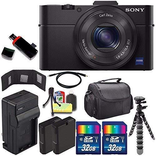 Sony Cyber-shot DSC-RX100M2 Digital Camera + Extra battery + Charger + 32GB Bundle 6 - International Version (No Warranty)