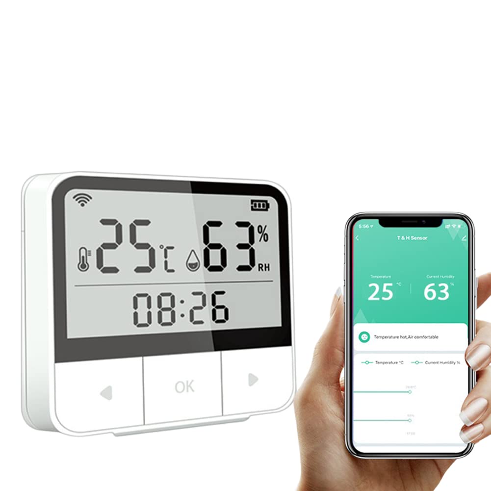CASOTA Monitor de Temperatura y Humedad 3 Piezas Termómetro higrómetro WiFi, Sensor de Temperatura y Humedad WiFi Termómetro Interior Higrómetro Inteligente