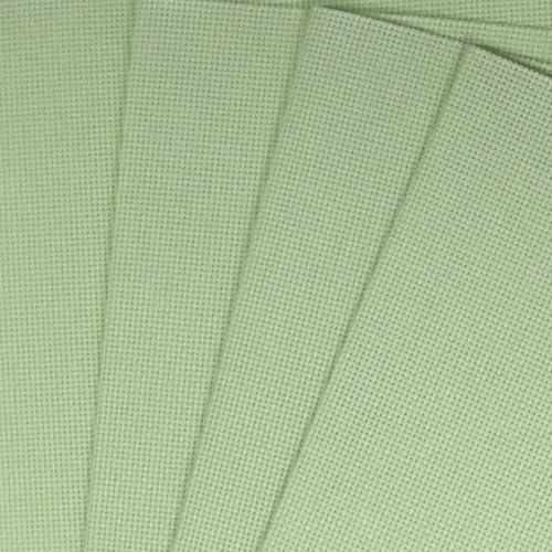Image of KCS 4 /6 pc of 12 inch x 18 inch(30cmx45cm) 18CT Counted Cotton Aida Cloth Cross Stitch Fabric (4 pc,Light Green)