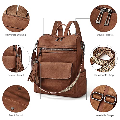 Shrrie Backpack Purse For Women Fashion Purse Backpack Satchel Travel Leather Backpack Shoulder Bag With Wristlet #TOP5