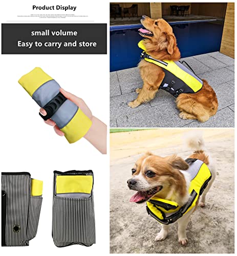 Jizahpet Dog Life Jacket Pet Floatation Safety Vest Adjustable Swimsuit Reflective Preserver With Rescue Handle,Inflatable Folding Portable For Swimming And Boating Small, Medium, Large Dogs (Medium) #TOP7
