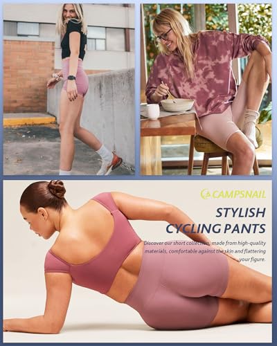 CAMPSNAIL Workout Biker Shorts Women - 3"/5"/8" High Waisted Tummy Control Spandex Booty Volleyball Shorts for Yoga Dance