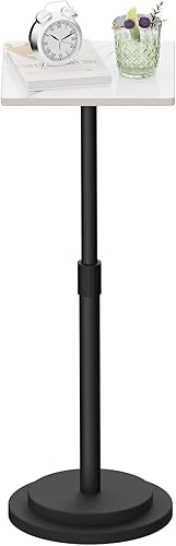 Miniatura 9 de Mesa de Bebidas con Altura Ajustable, Soporte de Plantas de Metal Redondo Vintage para Interiores, para Espacios Pequeños, Sala de Estar,