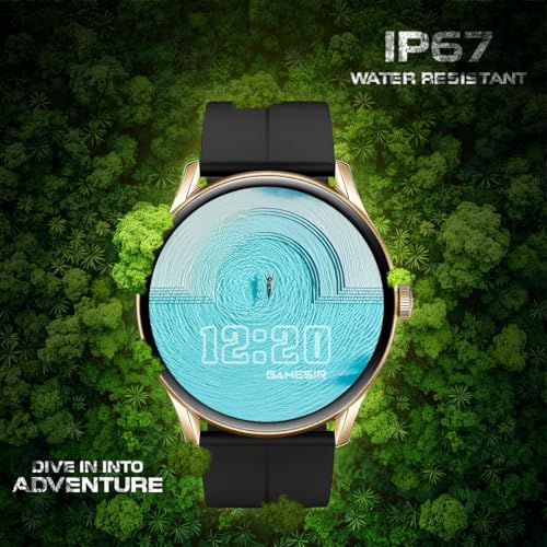 Image of GameSir Glavito Round Dial Smartwatch with 1.49 inch AMOLED Display, 100+ Sports Modes, IP67, Bluetooth Calling, Functional Crown Control, Health Tracking, 100+ Watch Faces, Men & Women (Magnetic Black)
