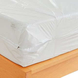 SOFINNI Waterproof Vinyl Zippered Mattress Protector Queen - Spill Stain Proof Encasement Bed Cover 12" Deep