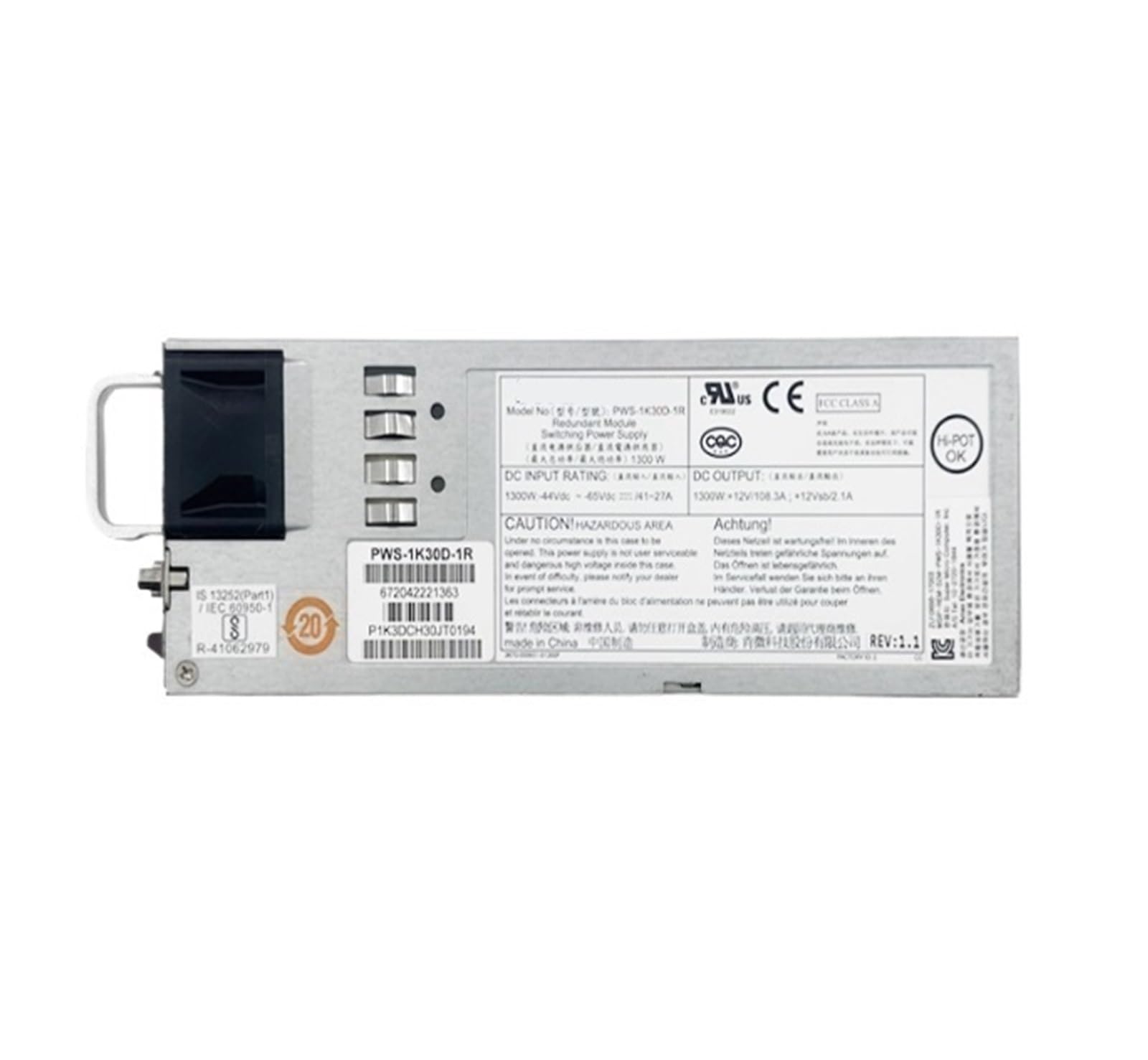 SWEWDSQG Power Supply DC 1300W Power Supply Module PWS-1K30D-1R