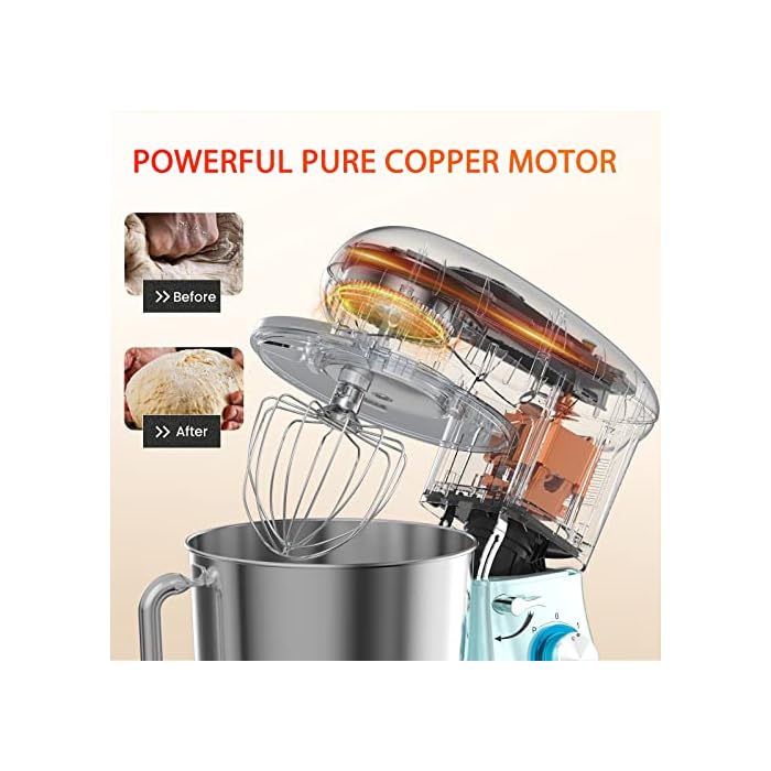 Buy Stand Mixer, KICHOT 7QT Household Stand Mixers, 660W 6+P Speed Tilt