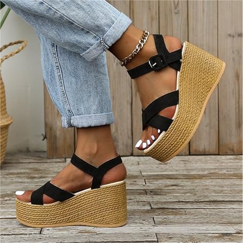 Fashion Wedge Sandals For Women Summer Casual Non-slip Peep Toe Platform Shoes2