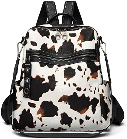 Maxoner Small Backpack Purse for Women Fashion Leather Convertible Shoulder Handbag Travel Bag Satchel Rucksack Ladies Sling Bag (Faux Leather Cow)