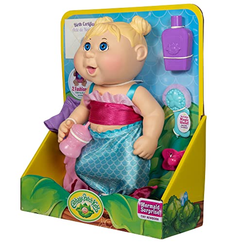 Cabbage Patch Kids Drink N Wet Newborn - Splash N Reveal Mermaid - 11Inch Newborn Classic Cpk Dolls - Sculpted Blonde Hair Magically Turns Pink – 2 Fashions – Grow Your Cabbage Patch #TOP4