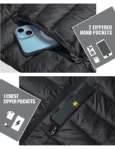 Pioneer Camp Męskie kurtki puchowe turystyczne na świeżym powietrzu, czarne, XL, Czarny, XL