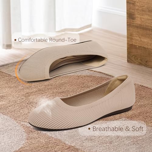 Women's Flats Shoes Round Toe Ballet Knit Comfortable Dressy Flat3