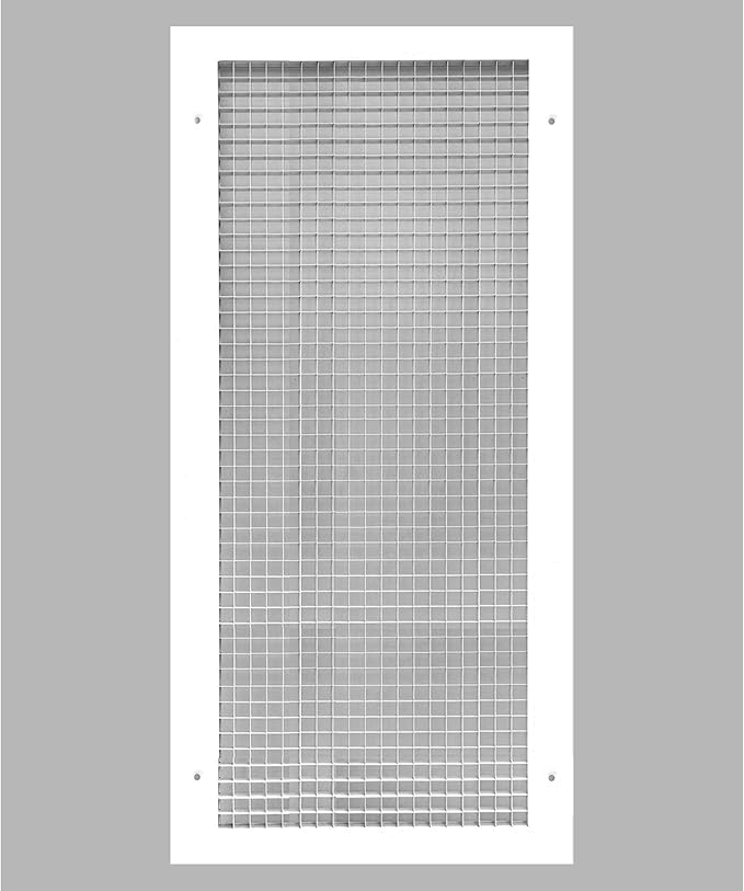 Image of 8 inch x 14 inch Cube Core Eggcrate Return Air Grille - Aluminum Rust Proof - HVAC Vent Duct Cover - White [Outer Dimensions: 9.75 X 15.75]