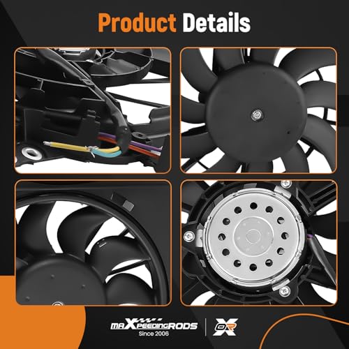 Image of maXpeedingrods Radiator Cooling Fan for Audi A6 2006-2011, 4F0121207A 4F0121207E, for Audi A6 Quattro 2005-2011, 4F0121207G 4F0121207Q