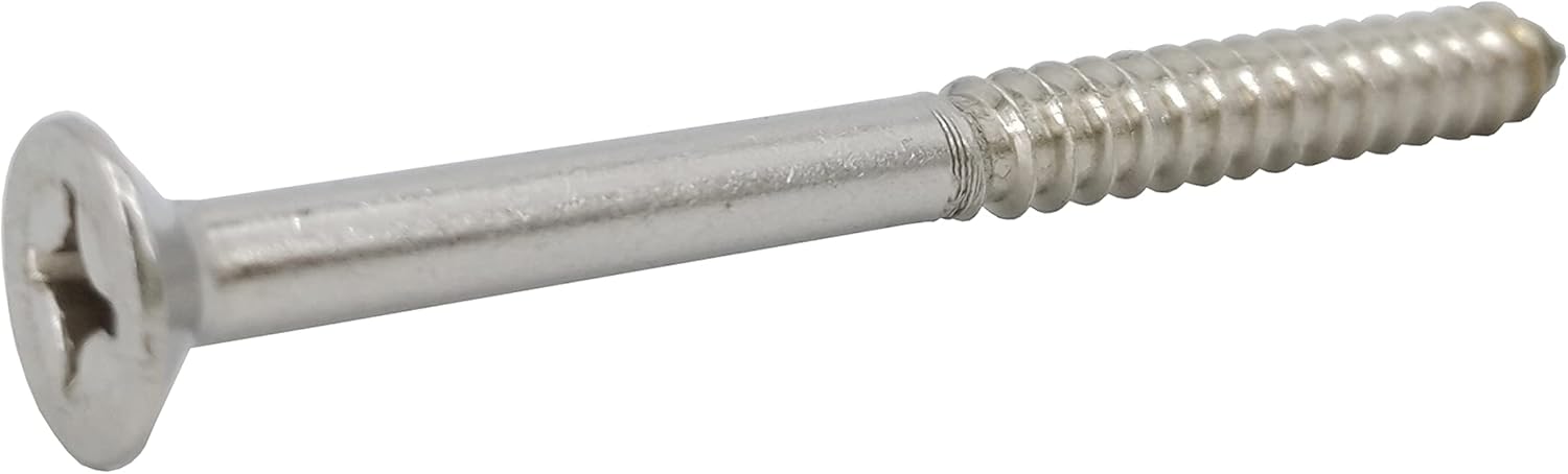 FixtureDisplays® #10 3" Wood Screw 100PCS Stainless Steel Counter Sunk Head Self Tapping Wood Screws 318391