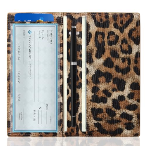 Image of CoBak Checkbook Cover for Women & Men - PU Leather Case with RFID Blocking | Classic Design Check Book Holder for Personal and Business