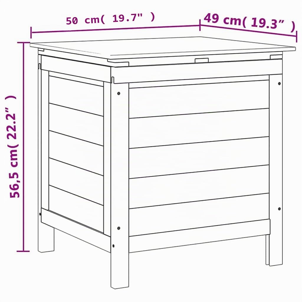 vidaXL Boîte de rangement jardin marron 50x49x56,5cm bois massif sapin