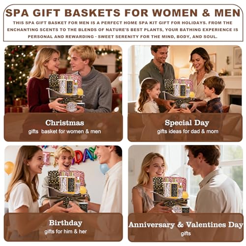 Image of Warm Vanilla scented Gifts for Women, Spa Bath & Body Gift Basket, Skin Care Kit, Home Spa Gift Set, Self-Care Kit, Travel Multi-use toiletry bag, Birthday, Christmas, Mother Day, Anniversary Gifts
