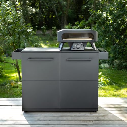 Cozze® 17\ Pizzaofen Gas Schwarze Edition mit rotierender Pizzastein Ø43 cm - 600°C, Pizza in 2 Minuten