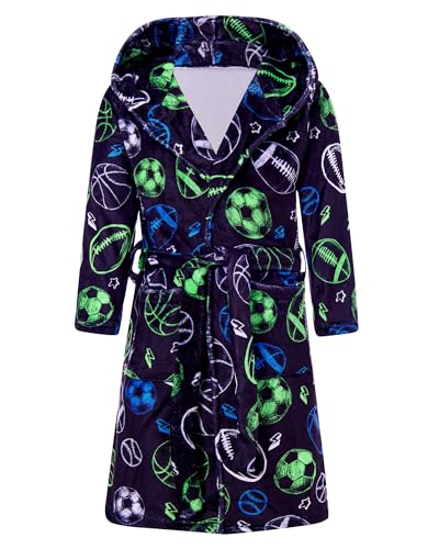Funnycokid Boys Hooded Fleece Robe (7-14 yrs)