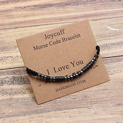 Joycuff Bracelets For Women Teen Girls Inspirational Gifts For Mom Daughter Girlfriend Wife Fashion Wrap Motivational Encouragement Empowerment Jewelry Morse Code Bracelets I Love You #TOP2