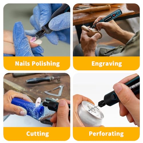 Image of Serplex Wireless Engraving Pen Kit with 44 Drill & Polishing Bits, 3-Speed Adjustable, USB Charging, Engraving Machine for Metal, Wood, Leather & Ceramics, DIY Carving Tool for Creative Art & Crafts