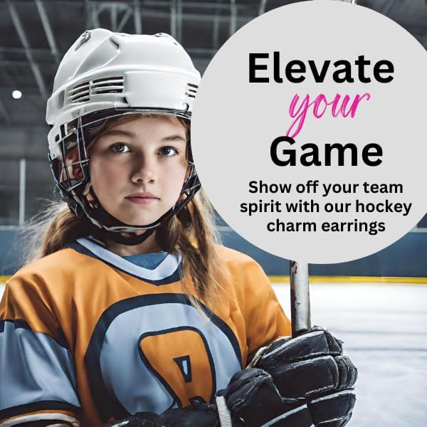 Miniatura 7 de Aretes de hockey, joyas de hockey, aretes de hockey sobre hielo, regalos de hockey, aretes de dije de hockey, regalo para jugadoras de hockey,