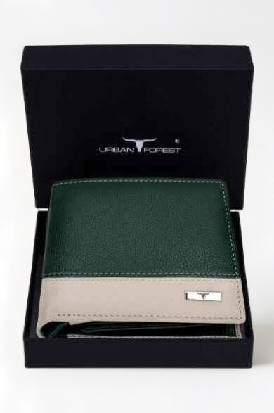 Seattle Green/Sand Leather Wallet for Men