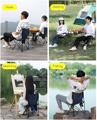 KNYUC MART Alloy Steel Outdoor Ultralight Portable Folding Chairs with Carry Bag Heavy Duty 100kgs. Capacity Camping Foldable Backpacking Chair (Medium Size) 71.1H x 41W x 41L (1 Pcs.)