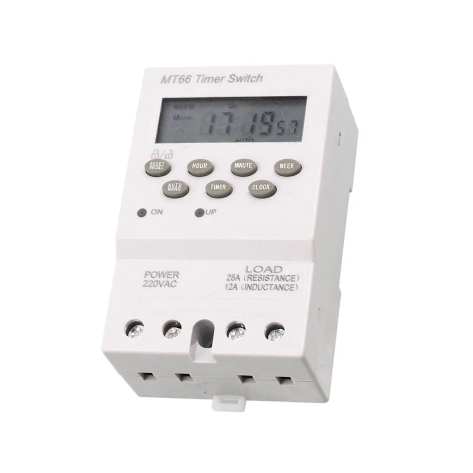 Interruptor horario Digital programable de 220 V CA y 25 A, Temporizador electrónico Multifuncional automático de 24 Tiempos de Encendido y Apagado, Carril DIN