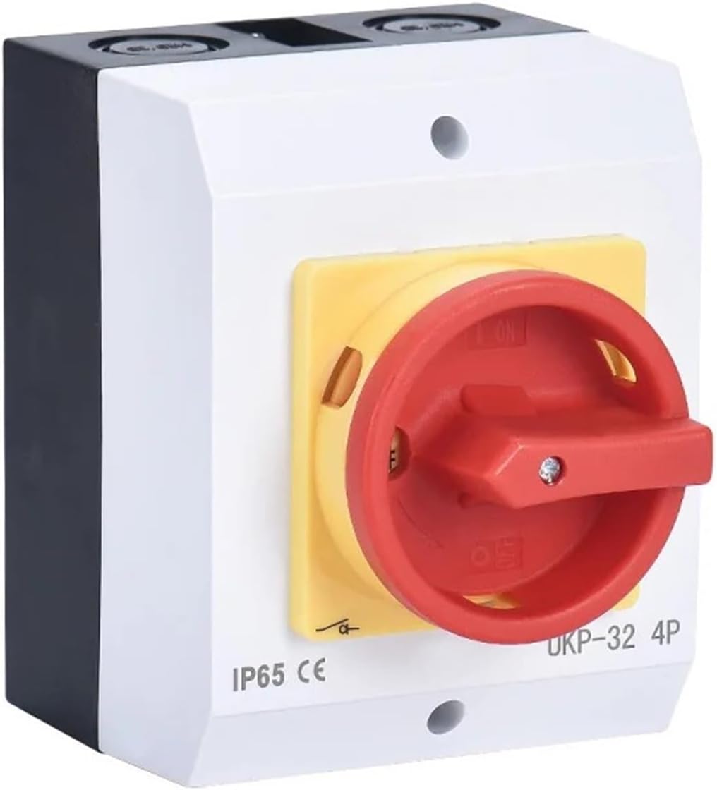 Waterproof Padlock Rotary Electrical Isolator Switch AC440V IP65 20A 32A 40A 63A 100A 125A UKP Industrial Outdoor Switch(Concealed,3 Pole_20A)