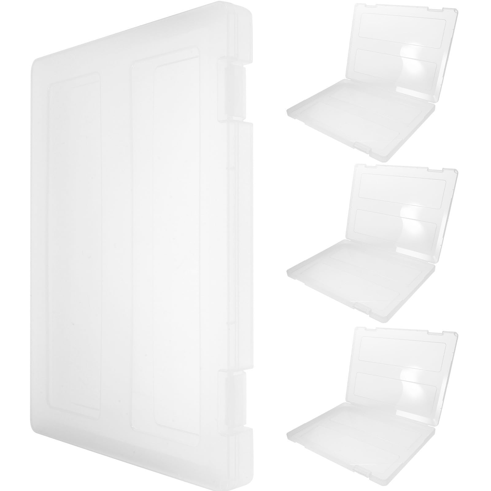 Tofficu Juego de 4 Cajas de Almacenamiento Portátiles para Documentos A4, Organizador Transparente de Papeles y Archivos de Oficina Material Pp y Diseño Compacto