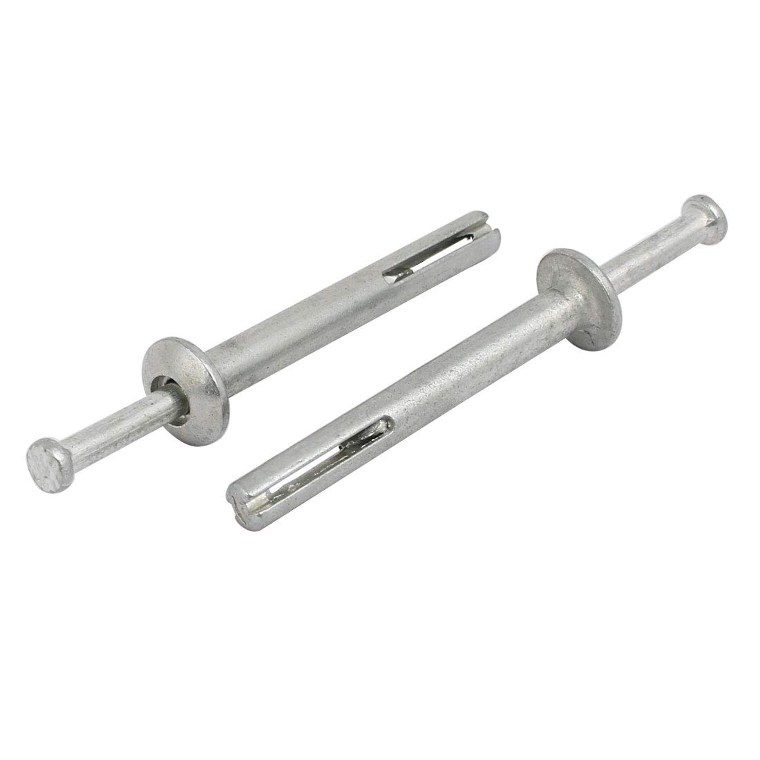 Aexit 6mm Punch Fastener Dia 50mm Depth Zinc Alloy Drive Anchor Silver Tone 15pcs Model:30as178qo724