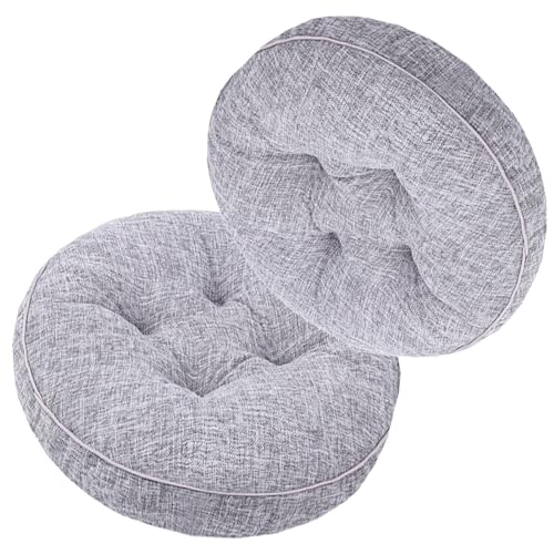 Set of 4 Round Cushions for Dining Chairs 40x40/45x45cm Comfortable Upholstered Seat Pads for Indoor & Outdoor Use - Kitchen Garden Office Living Room Decor
