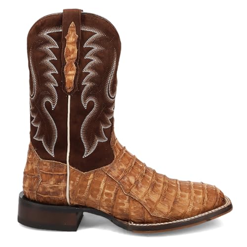 Dan Post Boots Mens Leon Embroidered Square Toe Pull On Dress Boots Mid Calf - Blue, Brown